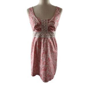 Vineyard Vines Seahorse Seashell Novelty Print Shift Dress Size 4 Pink Nautical